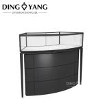 High End Black Round Jewelry Display Cases For Retail Stores No Installation