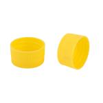 Yellow Striped PP Plastic Screw On Cap Covers Rotating And Sealed Cap For Skin