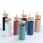 Reusable Unbreakable 20 Oz Glass Water Bottle With With Lids Straw 500ml