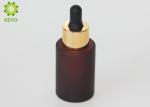 1 OZ Amber Glass Bottles With Dropper , Cylindrical Essential Oil Dropper