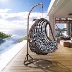 Stylish Hanging Chair Swing with Iron Cradle and Rattan Bird Nest Design Photo