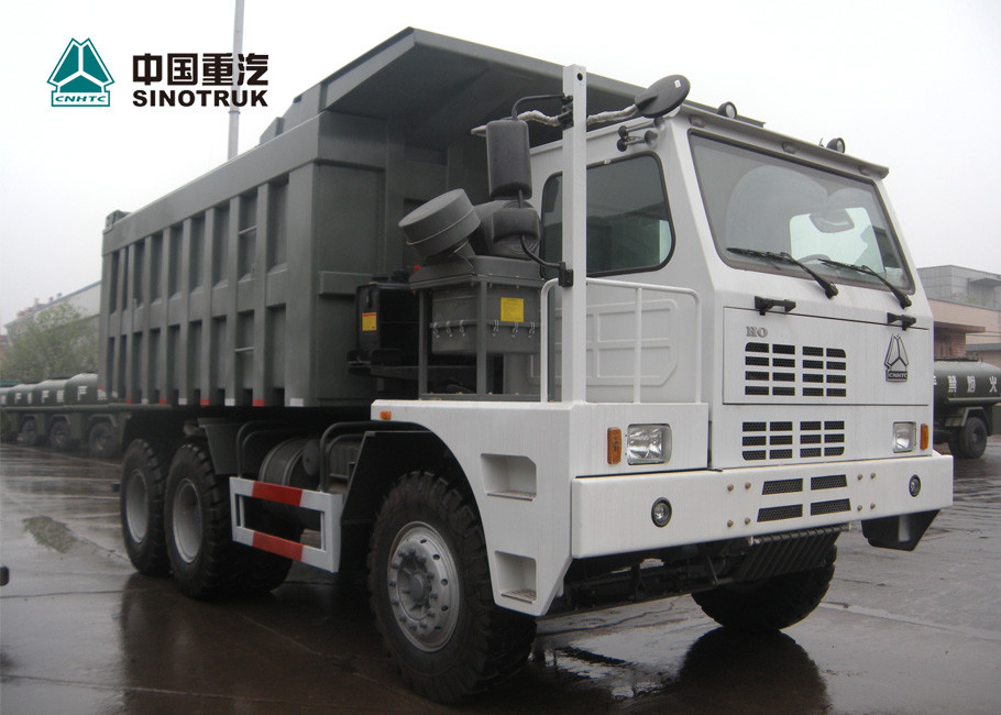 White 6x4 Mining King Heavy Duty Dump Truck 70T Payload Special Design