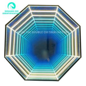 Wholesale Indoor Outdoor 3D Mirror LED Wall Lamp Neon Mirror Source for 2023 Ideas Decoration from china suppliers