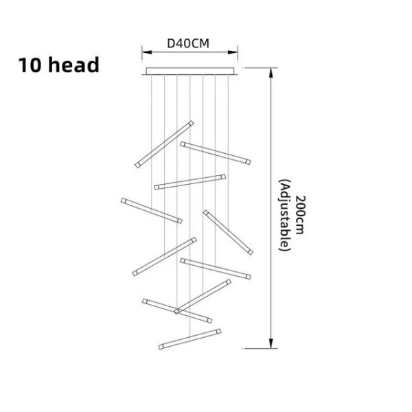 Modern LED Creative Black Round Tube Design Chandelier Chute Multi Light Chandelier（WH-AP-606）
