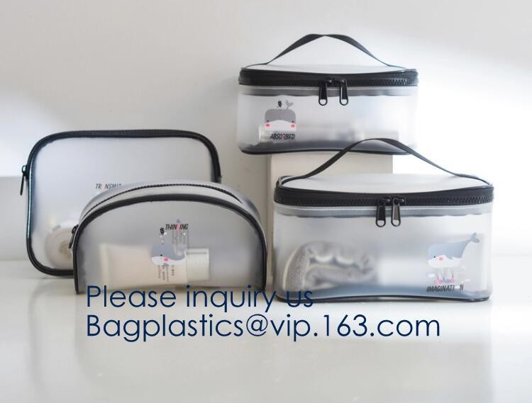 Clear Toiletry Makeup Bag, Travel Case, Cosmetic Organizer PVC Plastic w/Handle,Travel Organizer for Women & Man, Polyes