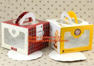 China Custom Print Ribbon Packing Cake Box Carton,Food containers cake box clear pet cake box transparent package china online on sale