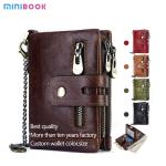 100% Genuine Leather Male Purses With Zip Coin Customize Logo Men Wallet And