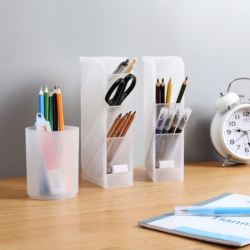 Rectangular Glossy Makeup Household Storage Container Plastic Pencil Holder