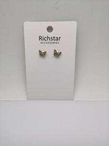 Wholesale Daily Wear Children Butterfly Earrings with Transparent Gems Customizable from china suppliers
