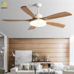 50W LED Smart Ceiling Fan Light 4 Wood Blades With Remote Control