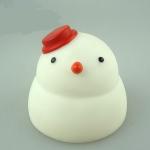 Rubber Christmas Light Up Snowman LED Light Ornament Multi Color Changing