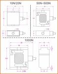 Miniature s beam load cell 2 lb 5lb 10 lbs 20lb 50lbs 100 lb 200 lbs