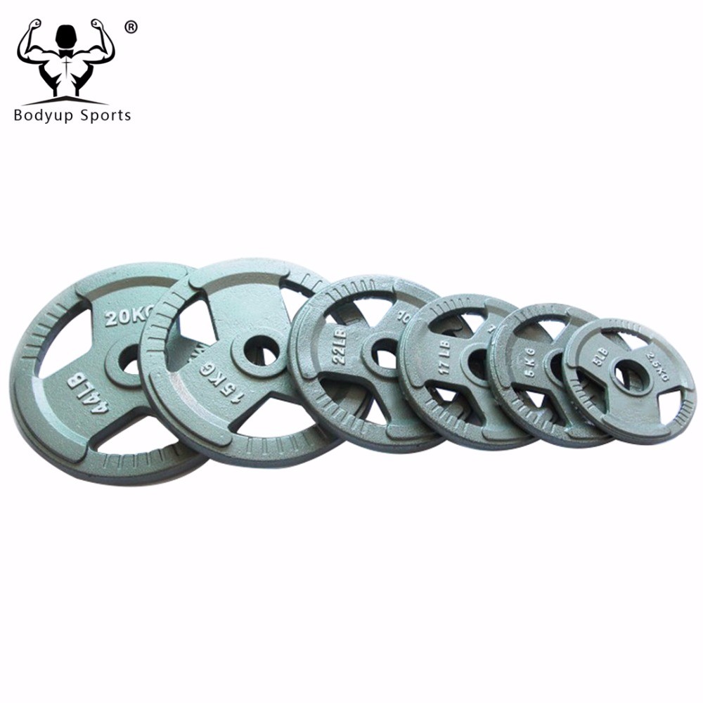 Cast Iron Black / Grey Hammerton 3 grip Barbell Weight Plates