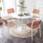 Rattan Restaurant Chair Plastic Stackable PP Plastic Dining Armchair