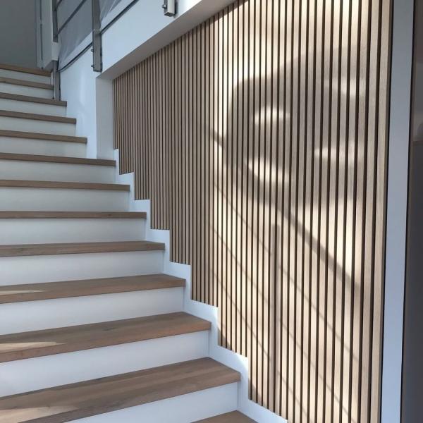 Timber Liner Veneer Grooved Acoustic Wall Panels Sound Absorption Isolation