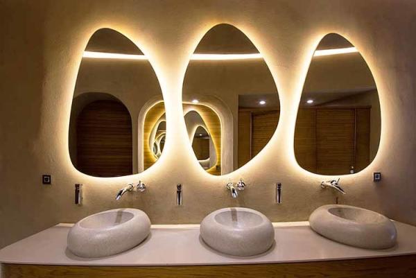 Contemporary Wall Backlit Oval LED Illuminated Bathroom Mirror For Vanities With