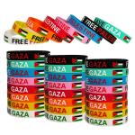 Custom Flag Silicone Wristbands for Souvenir of Free Palestine Save Gaza Printed