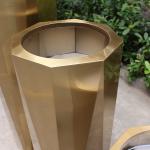 Luxury modern stainless steel planters and barrel mold flower pots