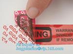 Warranty open void sticker security seal label tamper proof stickers,transparent
