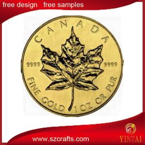 China China factory price gold canadian maple leafs coin for souvenir on sale