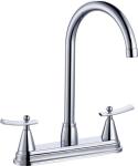 Polished Chrome Centerset Kitchen Faucet 2 Handle Drip Free