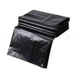 Black Tarpaulin with 500D-1500D Yarn Count Waterproof Tarp Heavy Duty Sheet HQ