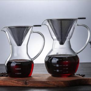 Wholesale Eco - Friendly Glass Pour Over Coffee Maker Carafe Coffee Dripper Brewer Pot With Borosilicate Glass from china suppliers