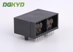 Unshielded black plastic housing CAT5 two port rj45 Female connector 100 BASE -