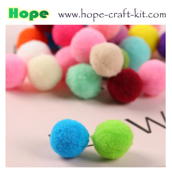 10mm ~40mm assorted color & sizes round shape soft Pom pom ball for children hand-crafted material