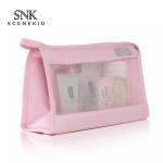 Eco-Friendly Promotional Zipper Transparent Polyester Mesh Cosmetic Bag