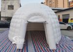 5m Portable Small White Party Inflatable Igloo Dome Tent With Entrance Tunnel
