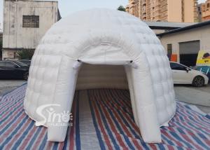 Wholesale 5m Portable Small White Party Inflatable Igloo Dome Tent With Entrance Tunnel Made Of Shining Pvc Tarpaulin from china suppliers