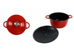 OEM ODM 21.3*10cm Red Cast Iron Dutch Oven ISO9001 certificated