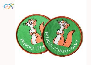 Wholesale Cute Cartoon Style Custom Woven Patches Merrow Border With Paper Coated from china suppliers