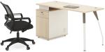 E0 E1 Board Wooden Office Computer Table With Steel Bracket Feet