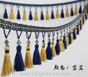 Wholesale Handmade fashionable chain beads lace tassels fringes for curtain/sofa/pillow/stage decoration from china suppliers