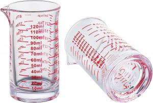 Wholesale Shot Glass Measuring Cup 4 Ounce/120ML Liquid Heavy High Espresso Glass Cup Red Line，V-Shaped Spout from china suppliers