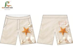 Wholesale Custom Made Yellowish White Board Shorts Plus Size With Pockets Eco - Friendly from china suppliers