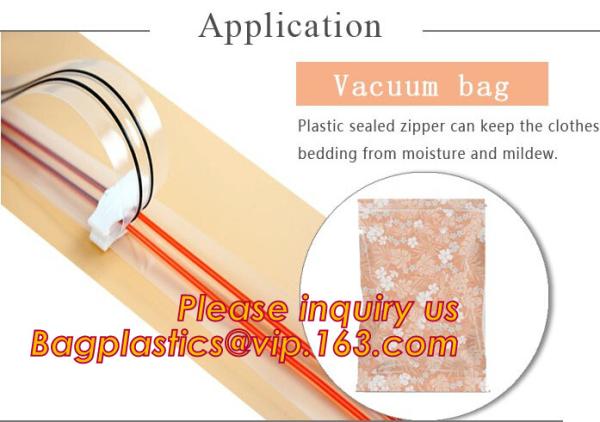 Vaccuum Double Zipper Seal, Slider Zipper Seal, Plastic Zipper, Zipper Extruder