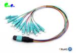MPO Trunk Cable OM3 12F Fanout 0.9mm MPO Male to LC UPC With Auqe LSZH Fiber