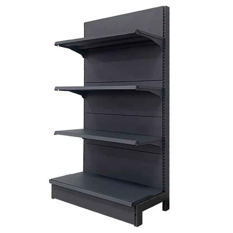 Factory Custom Size Color black gondola rack supermarket gondola shelving for retail store
