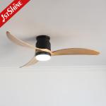Silent Wooden Blades Ceiling Fan With Remote Control 6 Speed High Airflow
