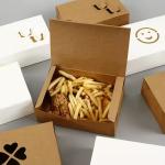 Customized Fried Chicken French Fries Fast Food Packaging Box Food Grade White
