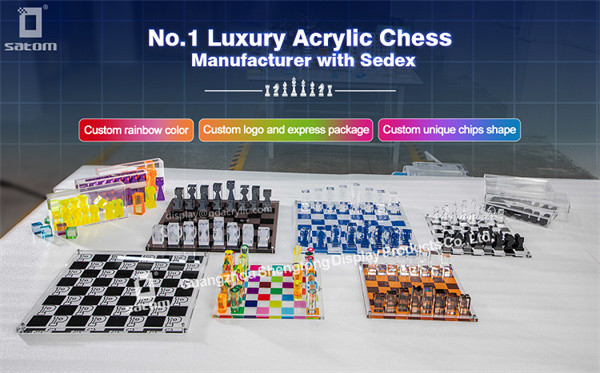 Custom Colorful Outdoor International Luxury Lucite Chess Set Luxury