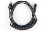 Black Color Barcode Scanner Cable Copper Conductor 26 AWG Wire Gauge With Chip