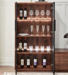 Metal Frame 4 Shelf Hotel Room Cabinet 150cm Height With Glass Door