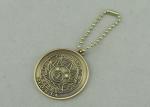 2.0 mm Promotional Keychain With Ball Chain , Antique Gold Plating Die Casting