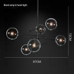 Postmodern LED Chandelier Living Room Black Gold Hanging Light Fixture Nordic