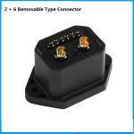 Removable 220V Copper Electric Car Plug , 2 6 Core Copper EV Charger Plug