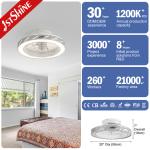 Bedroom Lighting Solution 220V Smart Remote Ceiling Fan with Hidden Blades by